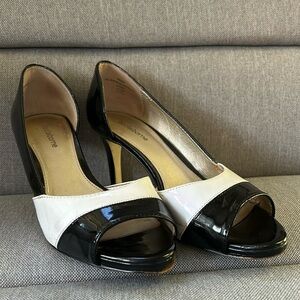 Liz Claiborne - Black and White Glossy Heels - 8.5